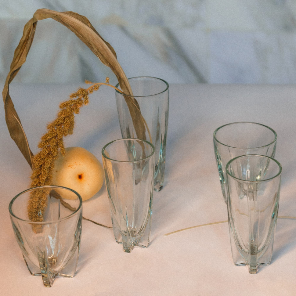 Комплект из 4-х универсальных стаканов Serax DORA, диаметр 6,2 x h13,2 см, 150 мл, светло-зелёный, стекло