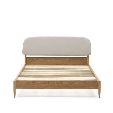 Кровать La Forma Octavia 160 x 200 см, ясеневая фанера, белое мягкое изголовье