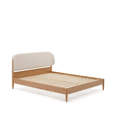 Кровать La Forma Octavia 160 x 200 см, ясеневая фанера, белое мягкое изголовье