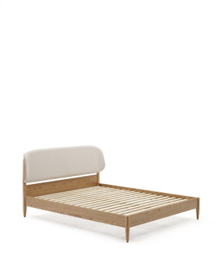 Кровать La Forma Octavia 160 x 200 см, ясеневая фанера, белое мягкое изголовье