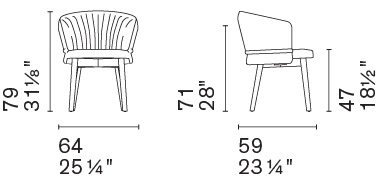 Размеры Стул Calligaris Vanilla CS2238