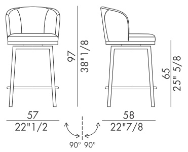 Размеры Барный стул Eforma Ginger stool 4gambe metallo