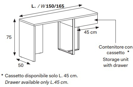 Размеры Письменный стол Novamobili Desk Размеры Письменный стол Novamobili Desk