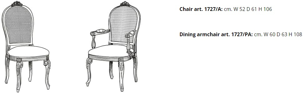 Размеры Стул Angelo Cappellini Vienne straw 1727/A