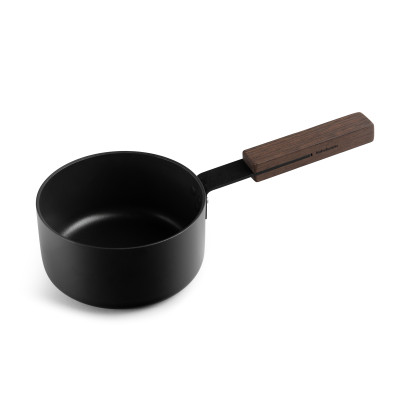 Сотейник KNIndustrie BLACK, 1,5 л, алюминий с антипригарным покрытием, ручка из дерева венге