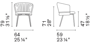 Размеры Стул Calligaris Vanilla CS2245