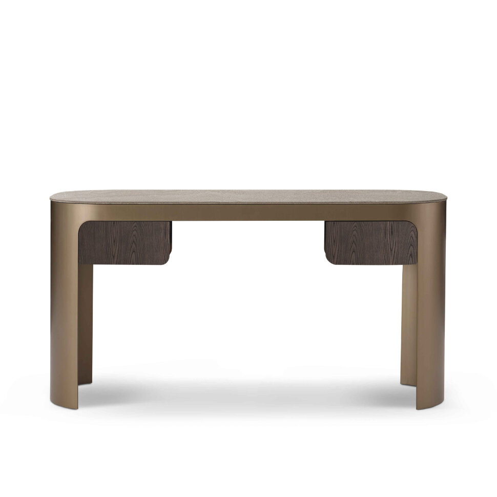 Письменный стол Fratelli Barri Loreto 145 x 45 x h76 см, с керамической столешницей и латунным основанием - фото товара