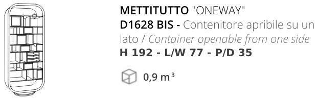 Размеры Стеллаж Annibale Colombo Today D1628 Mettitutto One Way