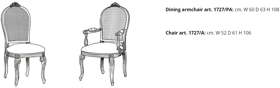 Размеры Стул Angelo Cappellini Vienna straw 1727/PA