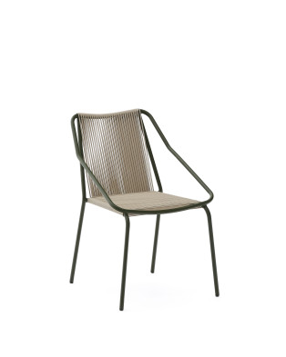 Садовое кресло La Forma Zivia 54 x 65 x h81 см, с верёвкой цвета экрю и зелёной оцинкованной сталью