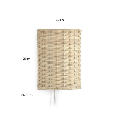 Бра La Forma Kimjit 13 x 20 x h25 см, ротанг