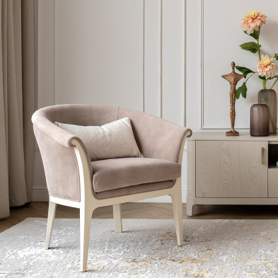 Кресло Fratelli Barri Roma 80,7 x 66,5 x h80,5 см, бежевый блестящий лак