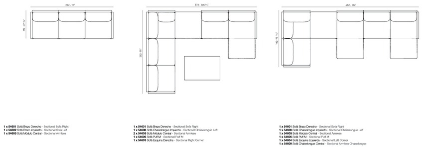 Размеры Диван Vondom The Factory