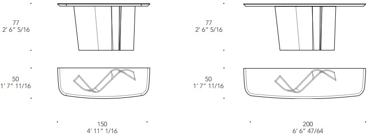 Размеры Консоль Reflex Esse