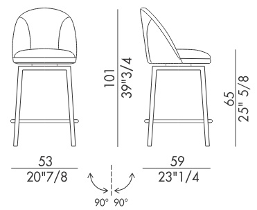 Размеры Барный стул Eforma Minni stool 4 gambe metallo