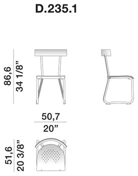 Размеры Стул Molteni D.235.1