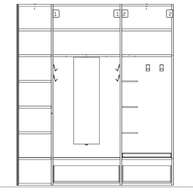 Прихожая Caccaro Freed Home 227,5 x 42,7 x 263,6h nc104817