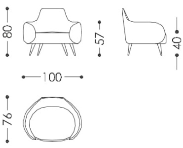 Размеры Кресло Asnaghi Amelie W