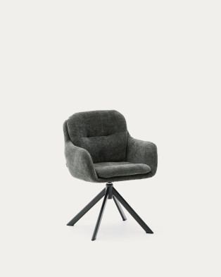 Кресло вращающееся La Forma Lexa 59 x 60 x h84 см, из зелёного шенилла