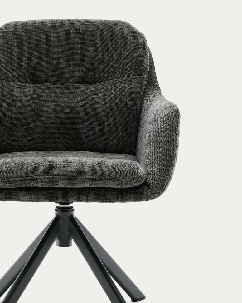 Кресло вращающееся La Forma Lexa 59 x 60 x h84 см, из зелёного шенилла