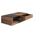 Журнальный столик Angel Cerda MH1317A 130 x 70 x h36 см, орех, чёрное стекло