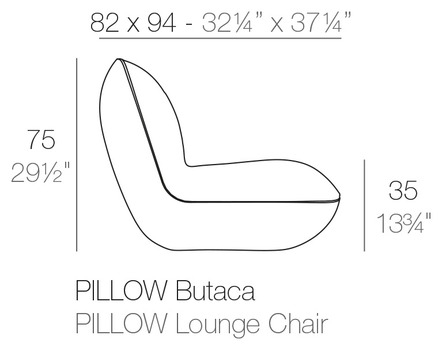 Размеры Кресло Vondom Pillow