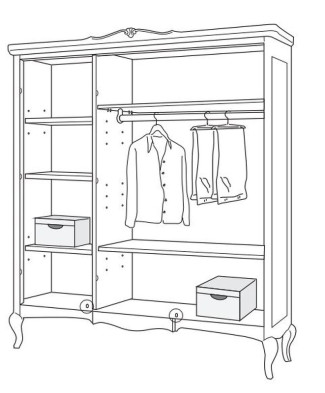 Гардероб Giorgiocasa Memorie Veneziane 182 x 61 x 219h nc33075