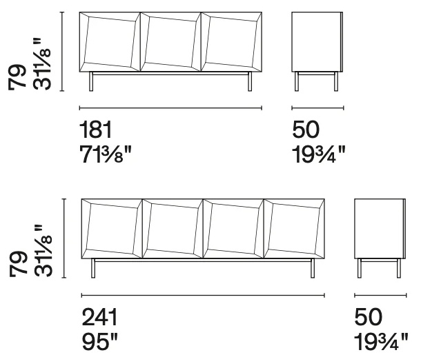 Размеры Буфет Calligaris Alterego CS6215