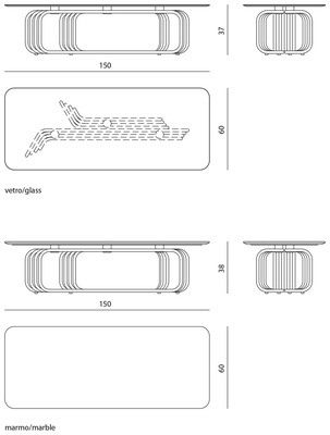 Размеры Журнальный стол Visionnaire Vincent
