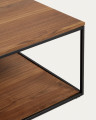 Журнальный столик La Forma Yoana 80 x 80 x h35 см, ореховый шпон, чёрный металл