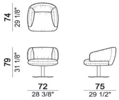 Размеры Кресло Arketipo Warren Business