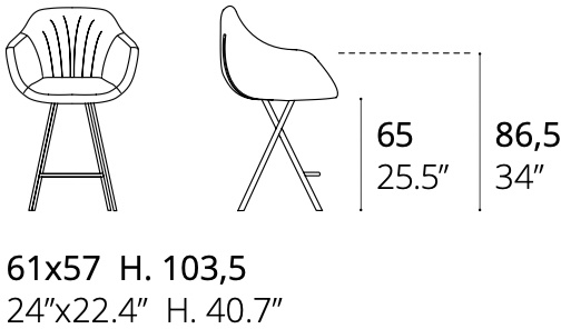 Размеры Барный стул Ozzio design Dumbo S552 Размеры Барный стул Ozzio design Dumbo S552