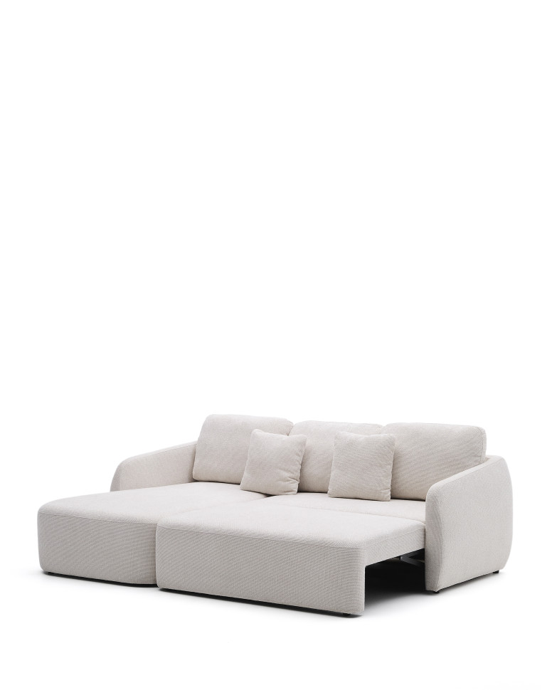 Диван-кровать La Forma Laira 246 x 170 x h88 см, 3-местный, с шезлонгом слева, из шенилла, цвет экрю