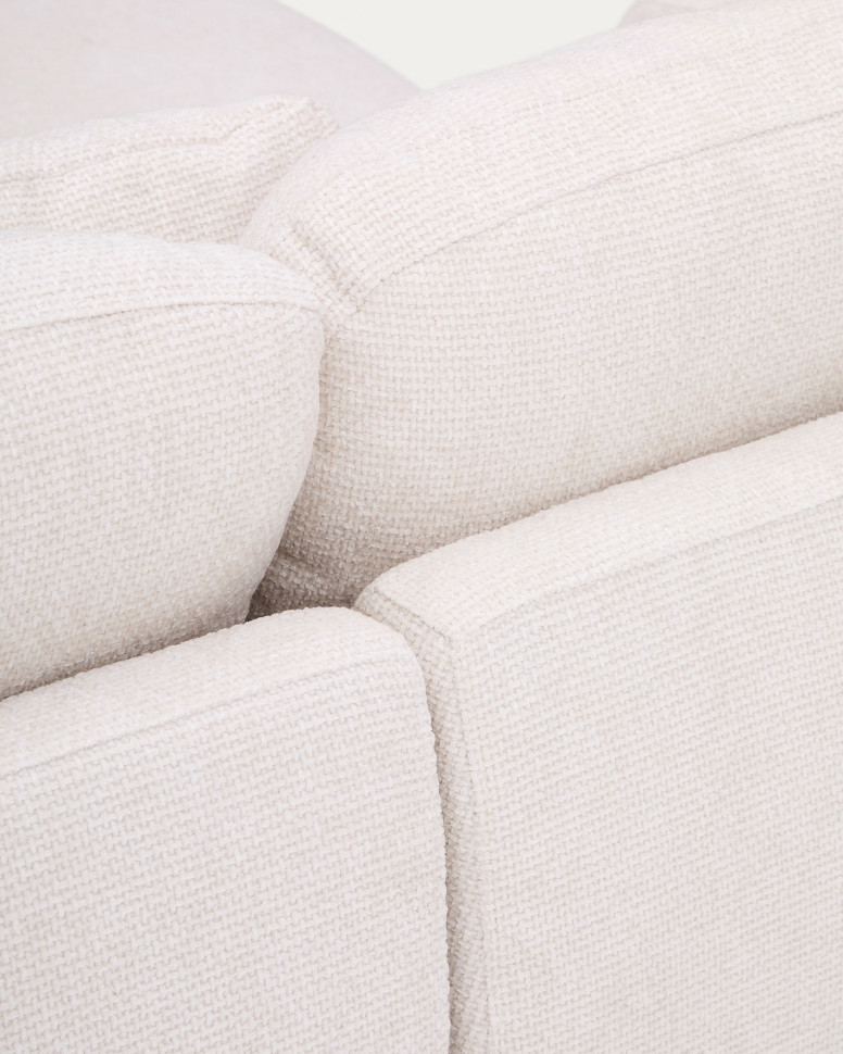 Диван-кровать La Forma Laira 246 x 170 x h88 см, 3-местный, с шезлонгом слева, из шенилла, цвет экрю