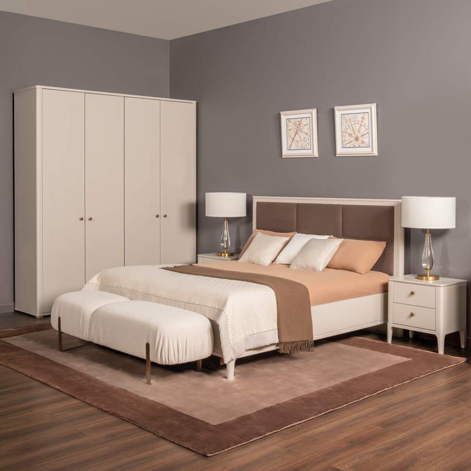 Гардероб Fratelli Barri Alba 212,2 x 59,5 x h241 см, матовый лак цвета слоновой кости