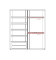 Гардероб Fratelli Barri Alba 212,2 x 59,5 x h241 см, матовый лак цвета слоновой кости