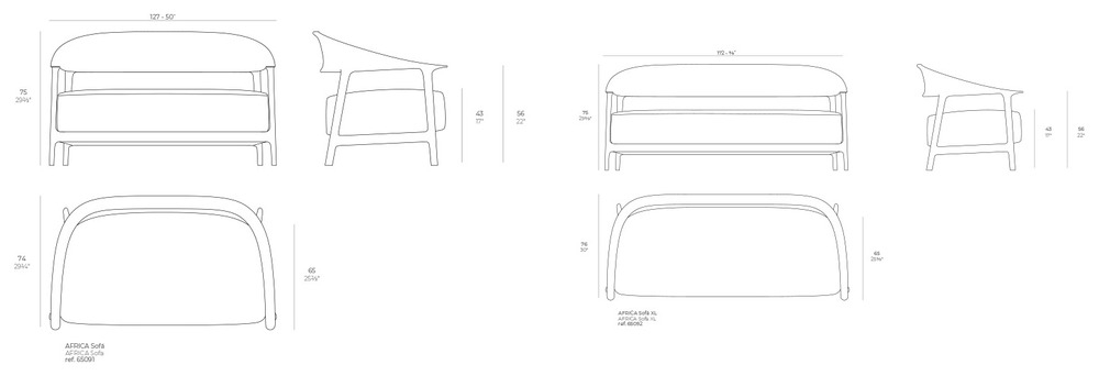 Размеры Диван Vondom Africa