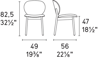 Размеры Стул Calligaris Ines CS2079