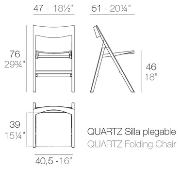 Размеры Складной стул Vondom Quartz