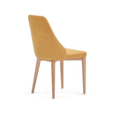 Стул La Forma Rosie 48 x 56 x h88 см, из горчичной синели с ножками из массива ясеня