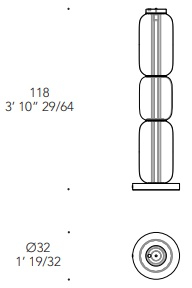 Размеры Торшер Reflex Lanterna totem
