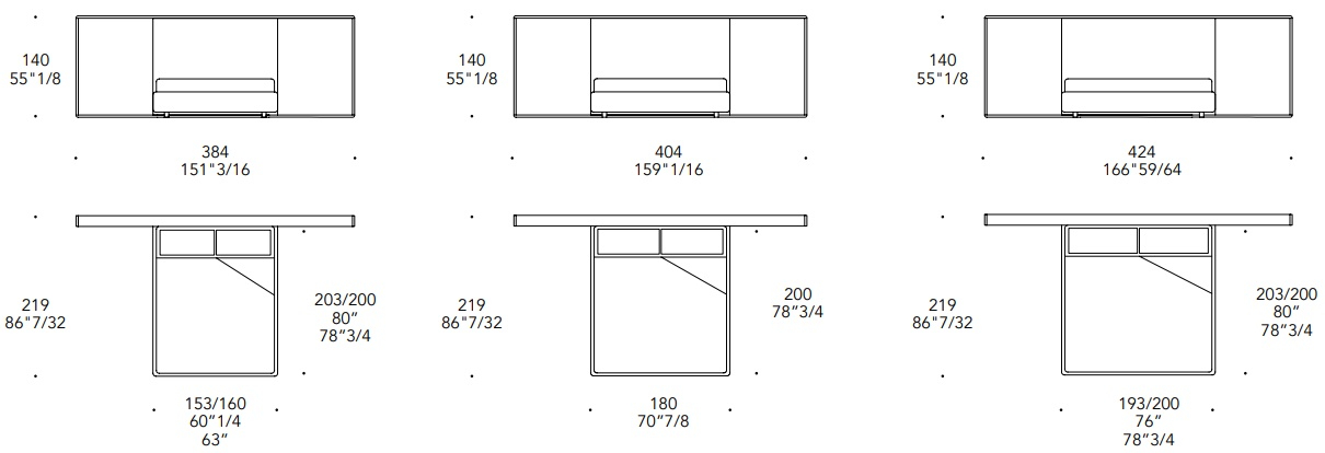 Размеры Кровать Reflex Disegno Space XL Letto
