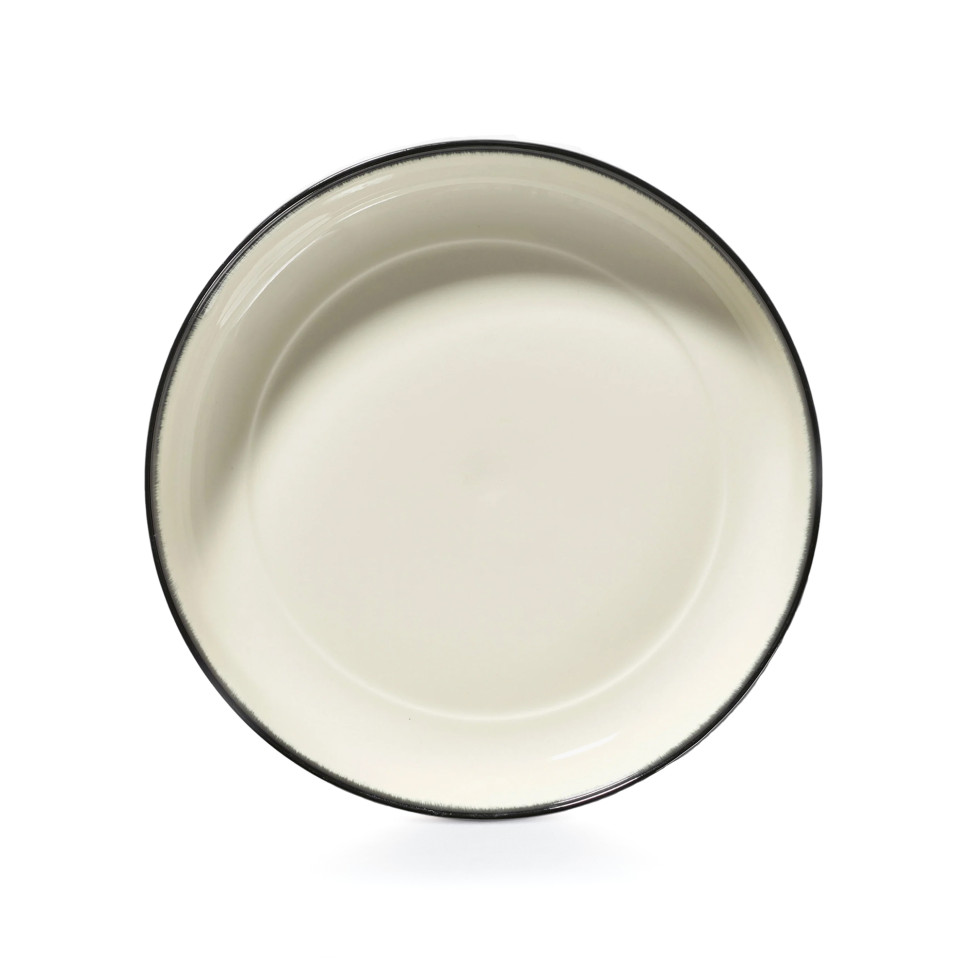 Комплект из 2-х салатников (средние) Serax De, диаметр 24 x h4,2 см, чёрный, кремовый, фарфор