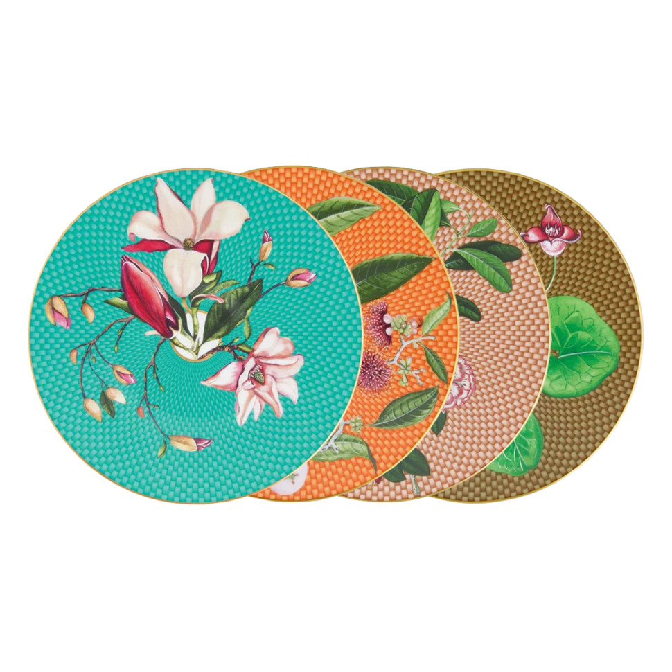 Комплект тарелок салатных Raynaud Tresor Fleuri, диаметр 22 см, 4 шт