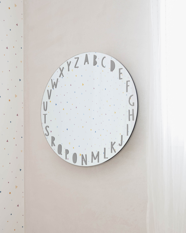 Детское зеркало La Forma Enrica диаметр 50 см, круглое, серое - фото товара