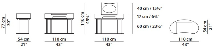 Размеры Туалетный столик Baxter Yves