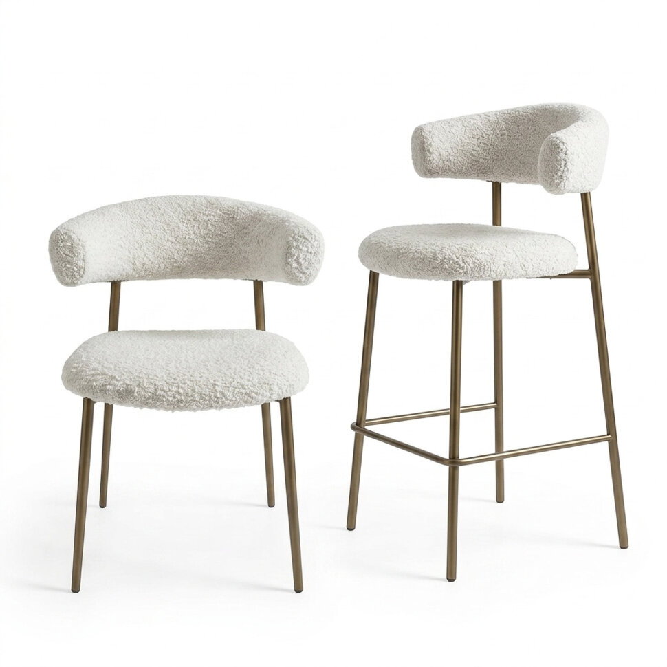 Полубарный стул Fratelli Barri Chairs 56 x 56 x h96 см, бежевый - материал