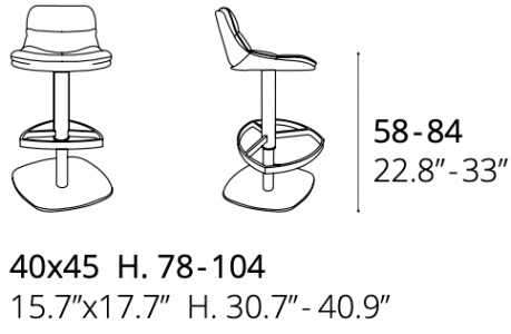 Размеры Барный стул Ozzio design Marlon S513
