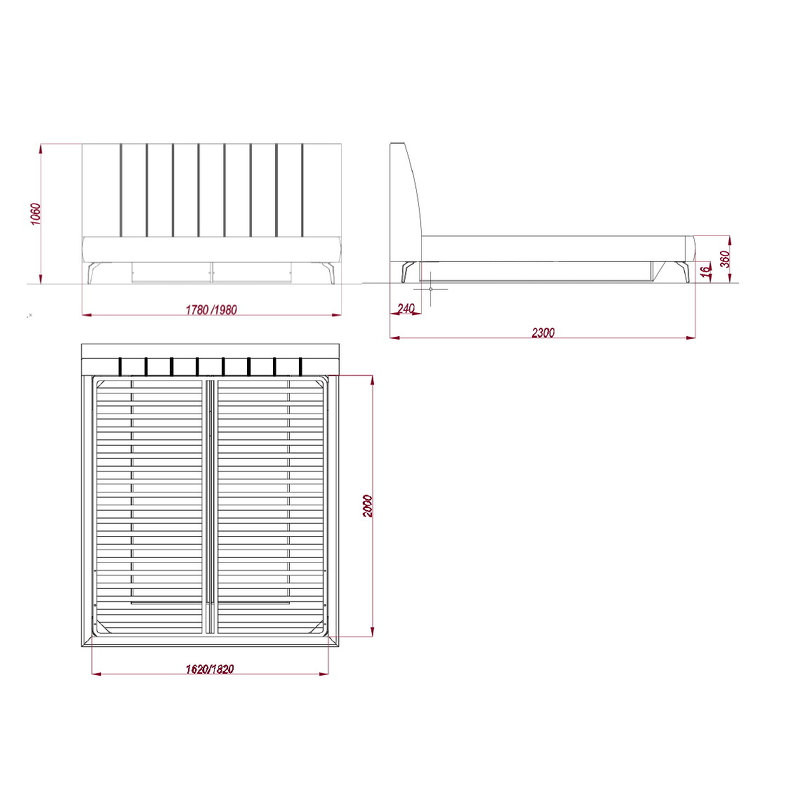 Кровать с подъемным механизмом Kinetic Mod Interiors Selection 198 x 230 x 106h nc109897