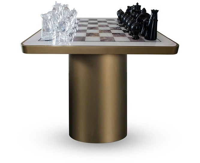 Журнальный стол Reflex Disegno Tau 40 Steel Scacchi
